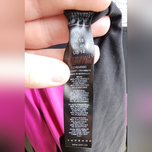 Topshop Women's Pink and Black Color block Swirl Jersey Maxi Dres… - Picture 10 of 11